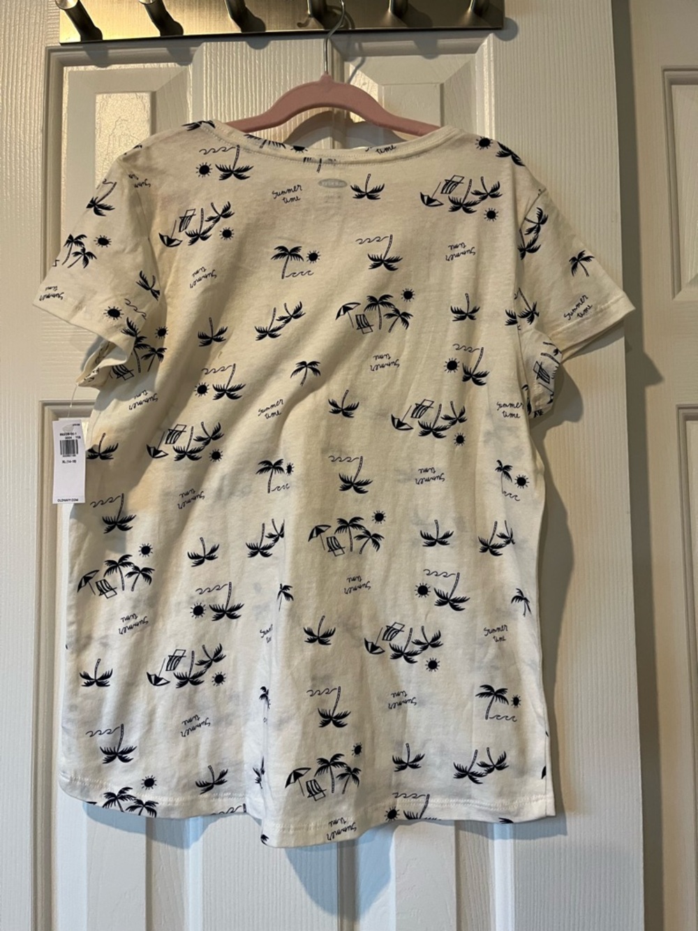 OLD NAVY Girls' Cream Tee with Navy Palm Print, size XL, NWT - Picture 5 of 8